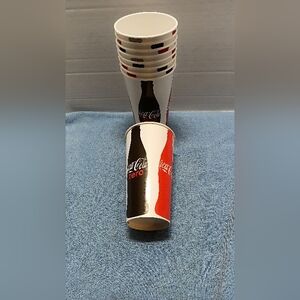 Coca-Cola-Diet Coke- Zero Set Of 9 Cups with Red and Black Design New